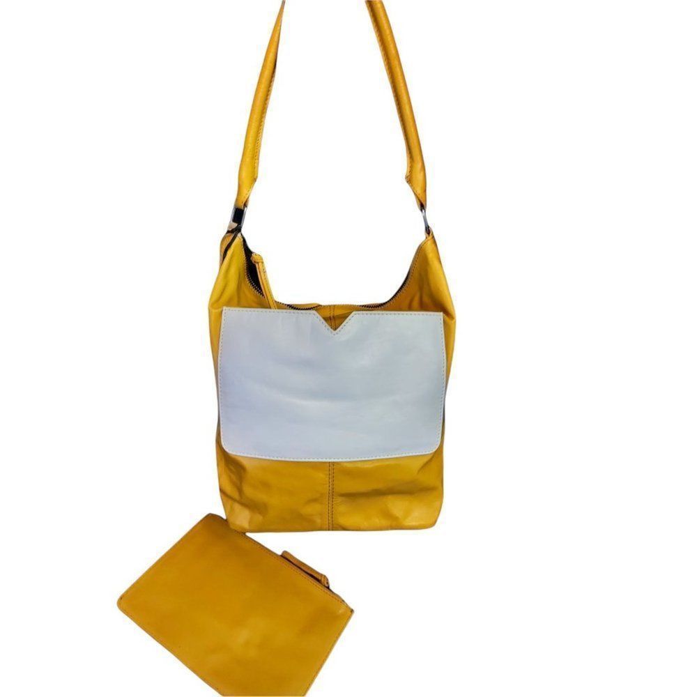 Latico Genuine Leather Color Block  Dee Dee Large Shoulder Bag Tote New